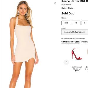 superdown Reece Halter Slit Dress in nude size XS